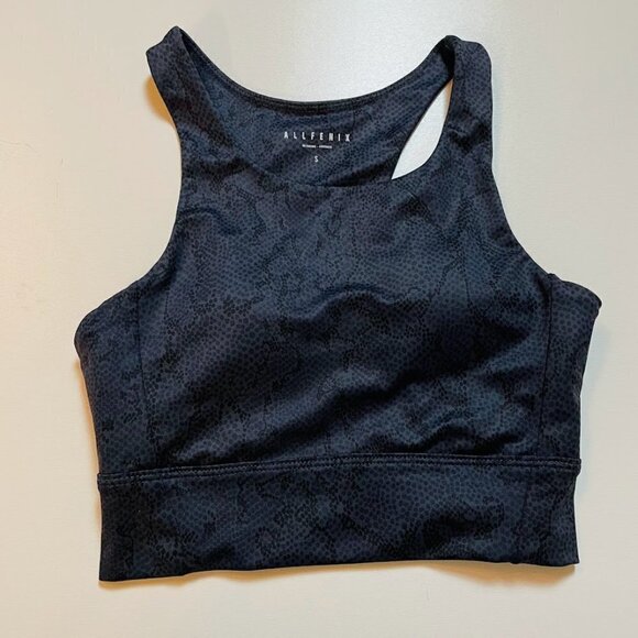 ALLFENIX Anthropologie Sports Bra Snake Skin Blue Long Line Active Gym Running - Picture 3 of 11